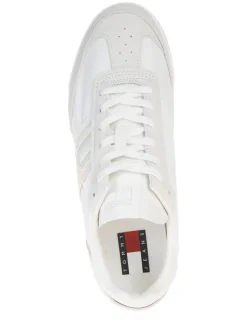 Leder-Trainingsschuhe in Creme/ Beige
