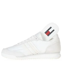 Leder-Trainingsschuhe in Creme/ Beige