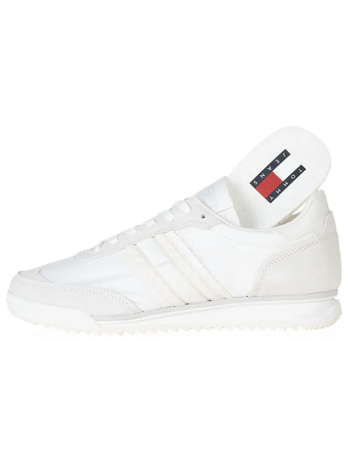 Leder-Trainingsschuhe in Creme/ Beige