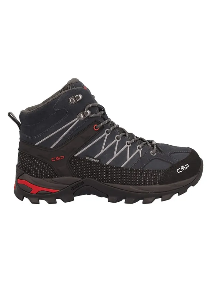 Leder-Trekingschuhe "Rigel" in Schwarz/ Dunkelblau
