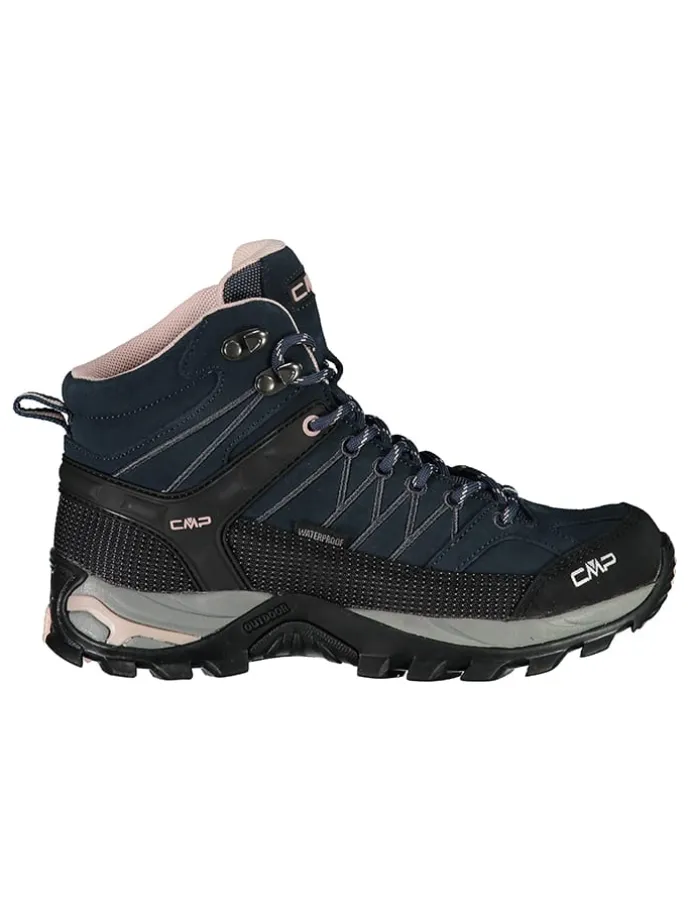 Leder-Trekkingboots "Rigel" in Dunkelblau/ Schwarz