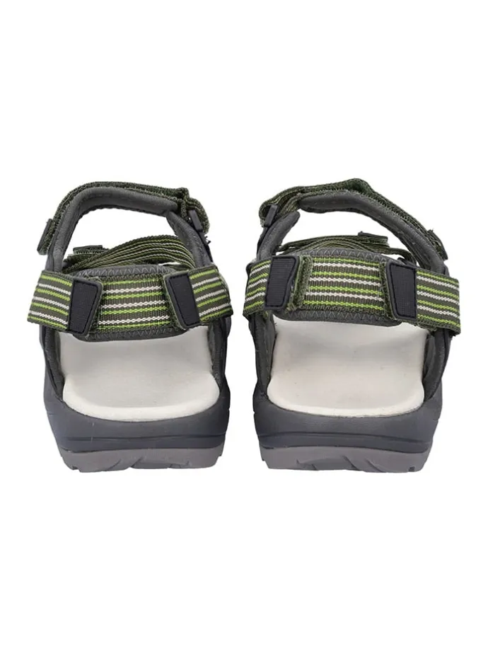 Leder-Trekkingsandalen "Khalys" in Grau/ Grün