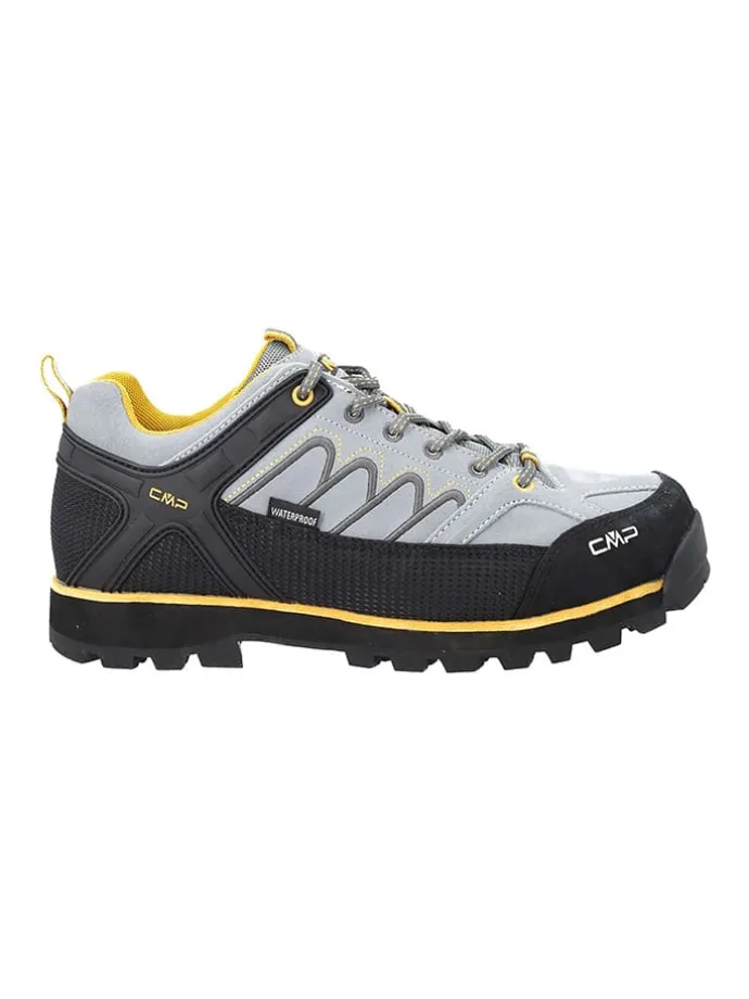 Leder-Trekkingschuhe "Moon" in Grau/ Schwarz/ Gelb