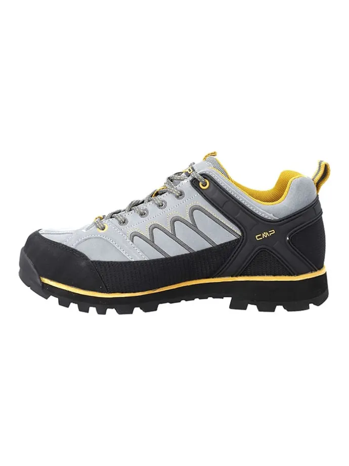Leder-Trekkingschuhe "Moon" in Grau/ Schwarz/ Gelb