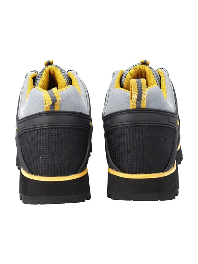 Leder-Trekkingschuhe "Moon" in Grau/ Schwarz/ Gelb