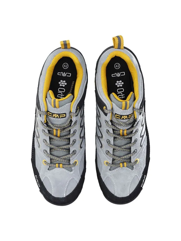 Leder-Trekkingschuhe "Moon" in Grau/ Schwarz/ Gelb