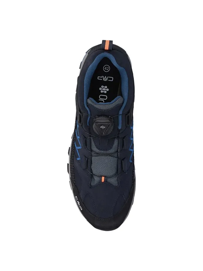 Leder-Trekkingschuhe "Rigel" in Schwarz/ Dunkelblau