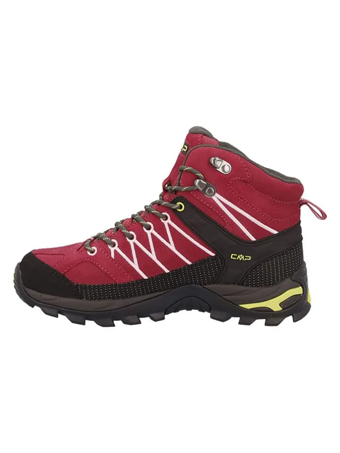 Leder-Trekkingschuhe "Rigel" in Schwarz/ Pink