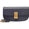 Leder-Umhängetasche in Aubergine - (B)22 x (H)11 x (T)3,5 cm