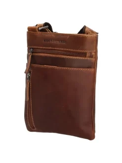 Leder-Umhängetasche in Hellbraun - (B)18 x (H)22 x (T)4 cm