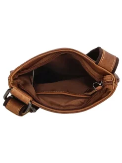 Leder-Umhängetasche in Hellbraun - (B)18 x (H)22 x (T)4 cm