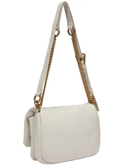 Leder-Umhängetasche in Weiß - (B)21 x (H)14 x (T)6 cm