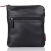 Leder-Umhängetasche "Worldly wilbur" in Schwarz - (B)21 x (H)25 x (T)5 cm