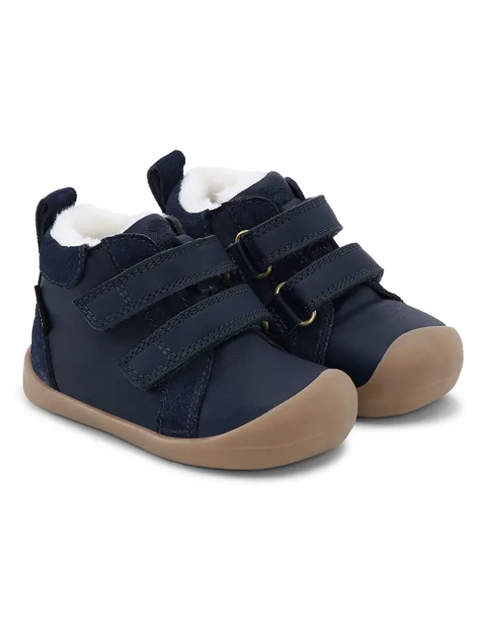 Leder-Winterboots "Bloom" in Dunkelblau