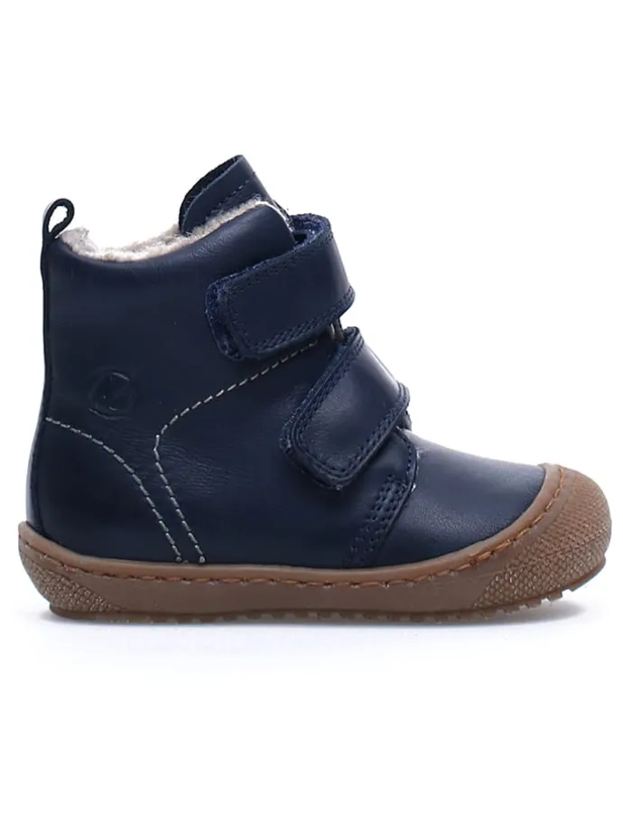 Leder-Winterboots "Bubble" in Dunkelblau