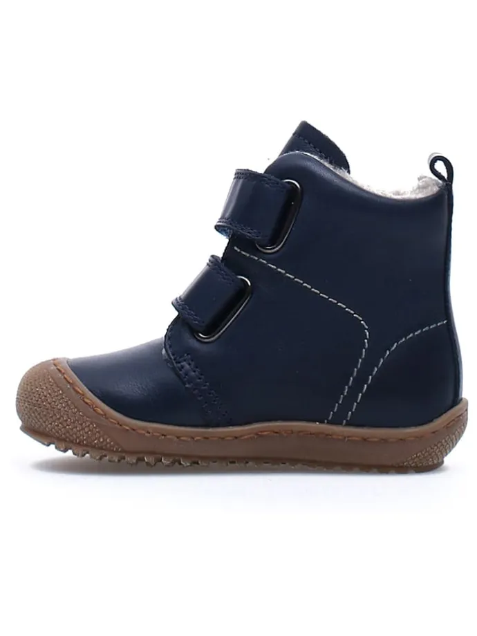 Leder-Winterboots "Bubble" in Dunkelblau