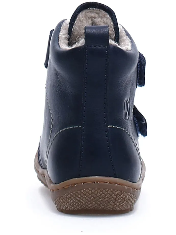 Leder-Winterboots "Bubble" in Dunkelblau