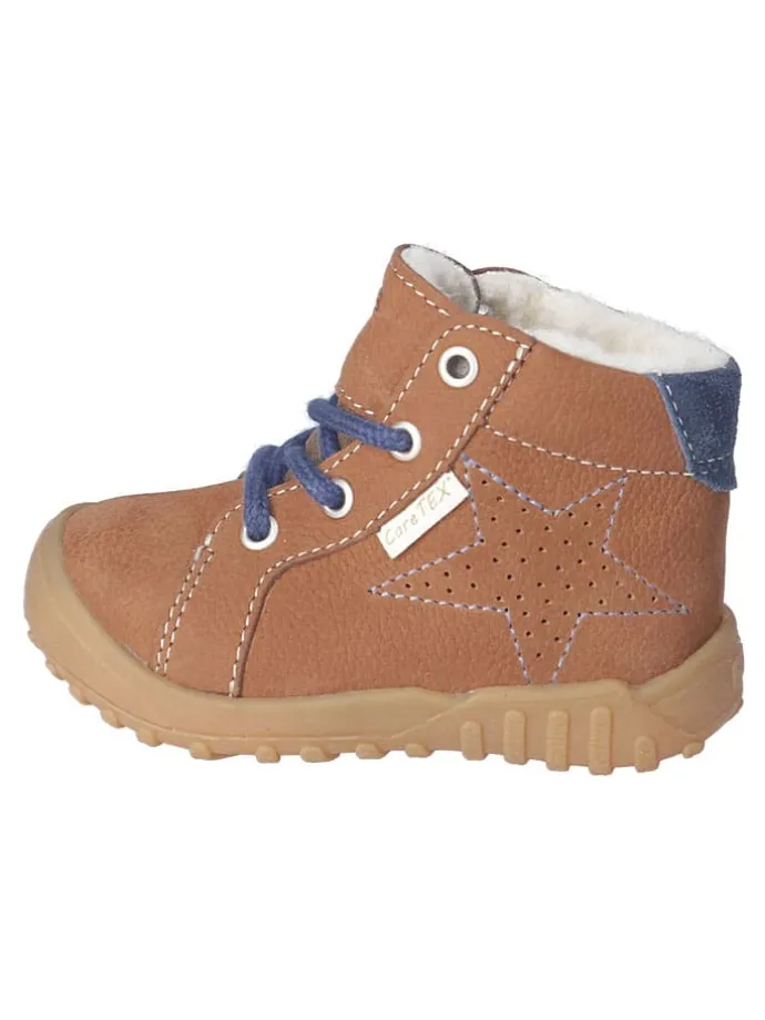 Leder-Winterboots "Denny" in Hellbraun