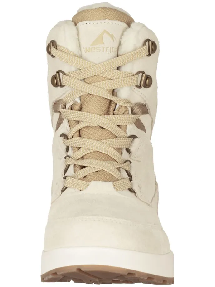 Leder-Winterboots "Eldfjall" in Beige