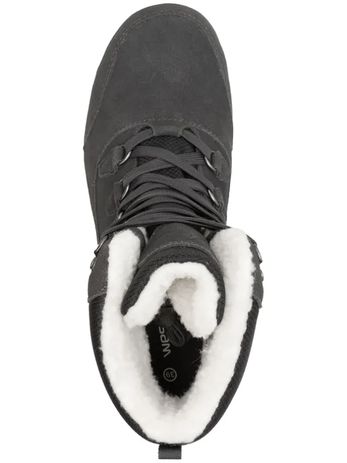 Leder-Winterboots "Eldfjall" in Grau