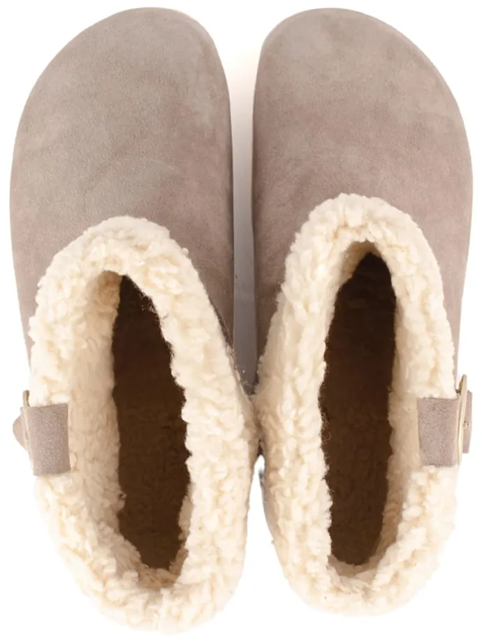Leder-Winterboots in Beige