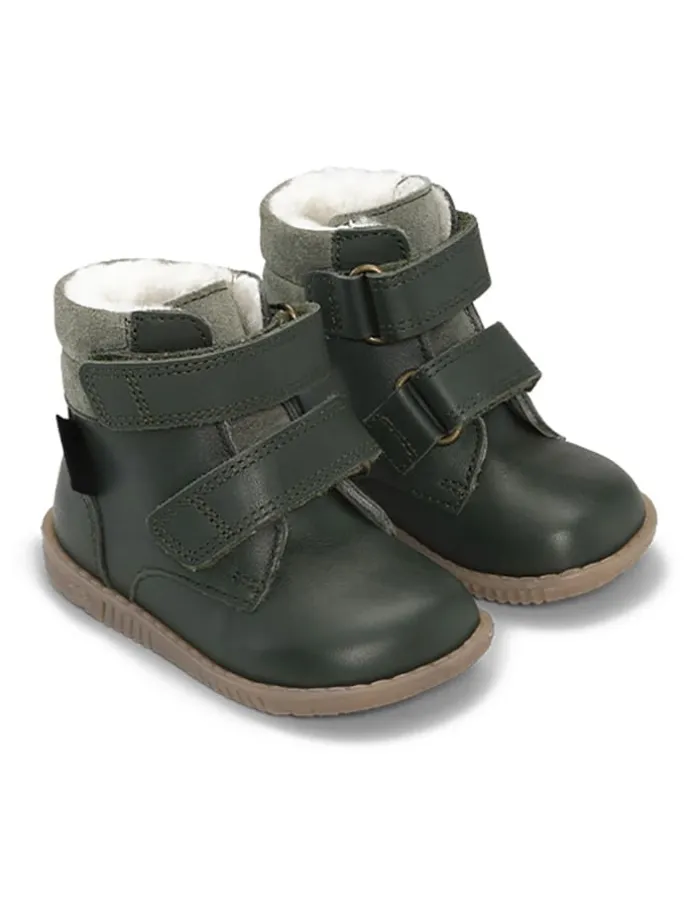 Leder-Winterboots "Rabbit" in Grün