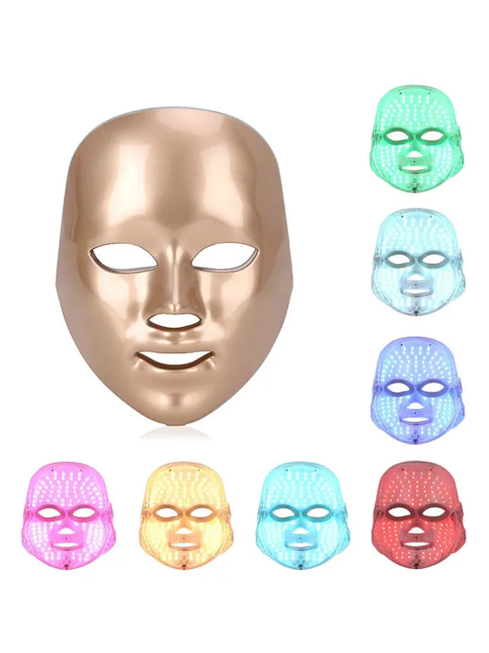 LED-Gesichtsmaske in Gold