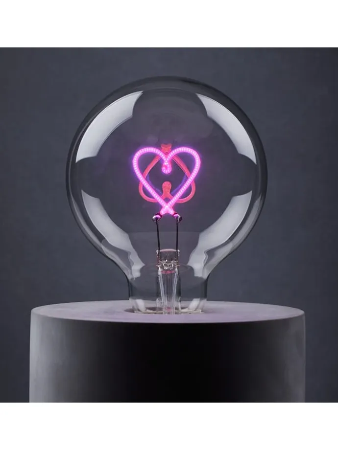 LED-Glühlampe BRIGHT LIGHT Herz in Pink