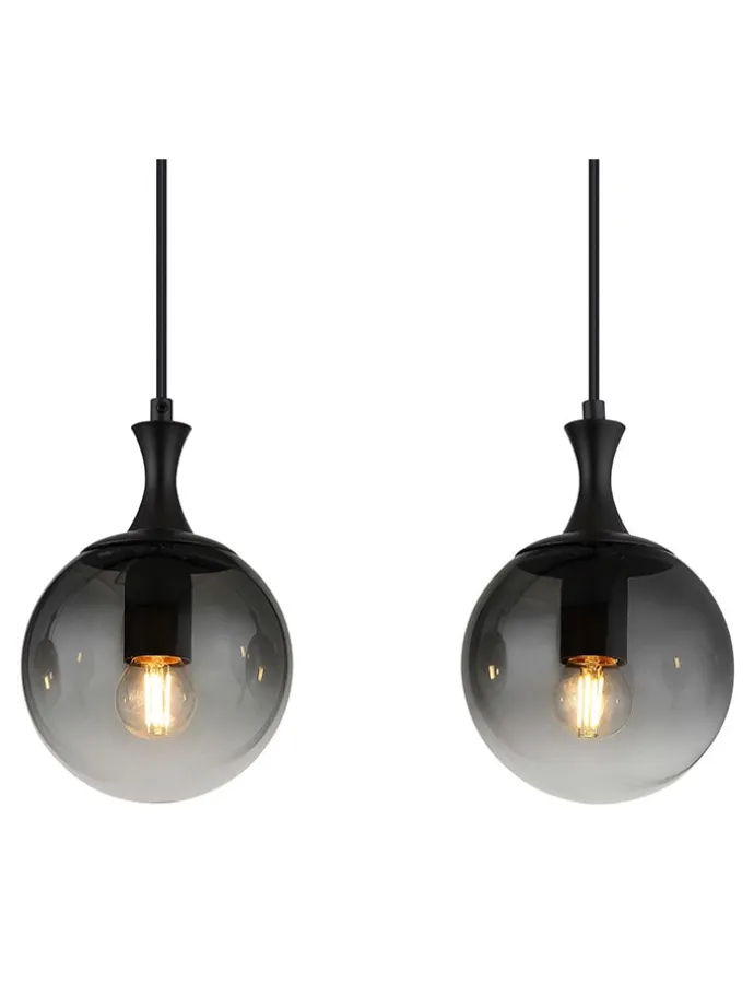 LED-Hängeleuchte "Dalton" in Schwarz - (L)90 x (B)15 x (H)130 cm