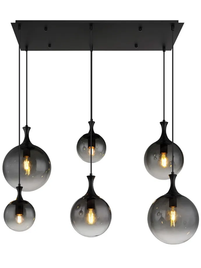 LED-Hängeleuchte "Dalton" in Schwarz - (L)97 x (B)48 x (H)141 cm