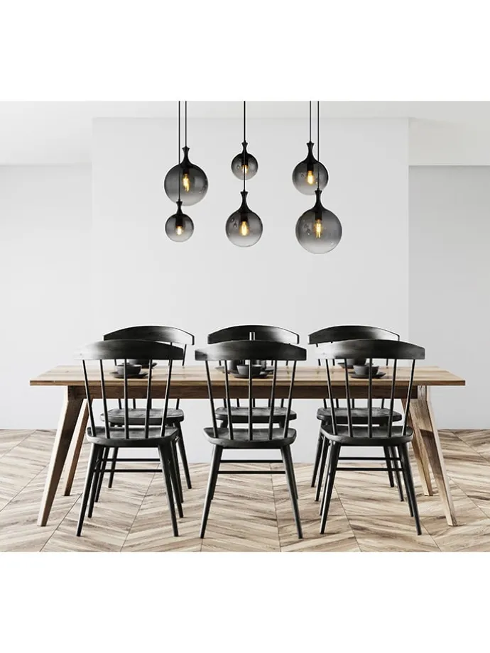 LED-Hängeleuchte "Dalton" in Schwarz - (L)97 x (B)48 x (H)141 cm