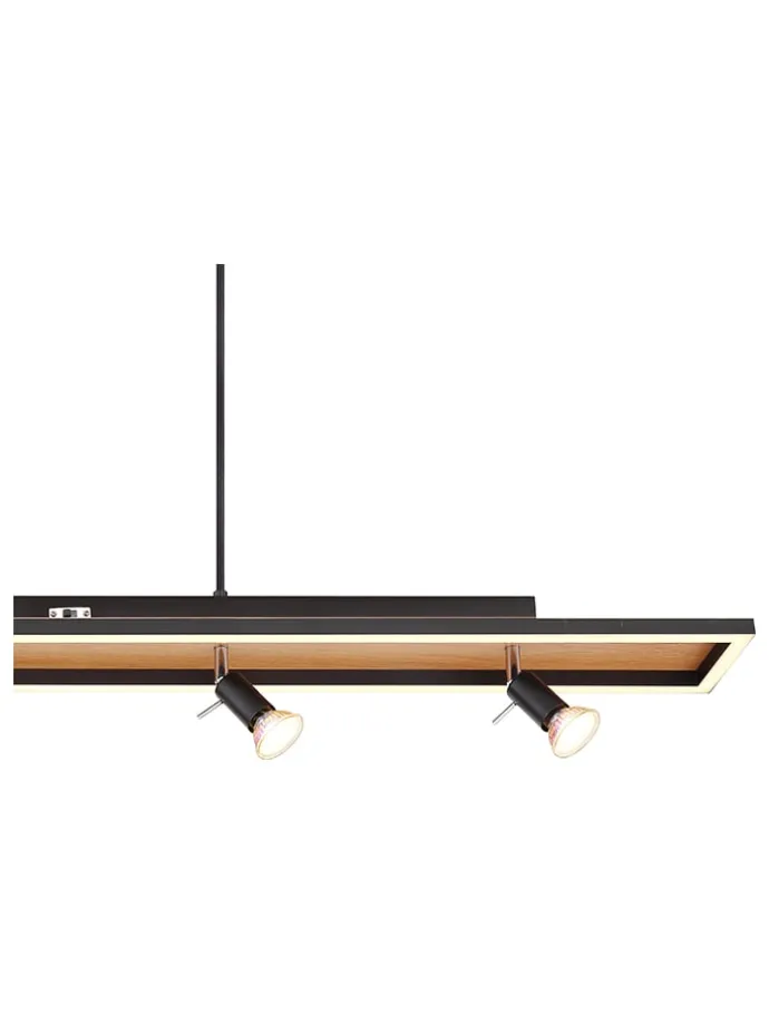 LED-Hängeleuchte "Ida" in Schwarz/ Hellbraun - (B)120 x (H)116 cm
