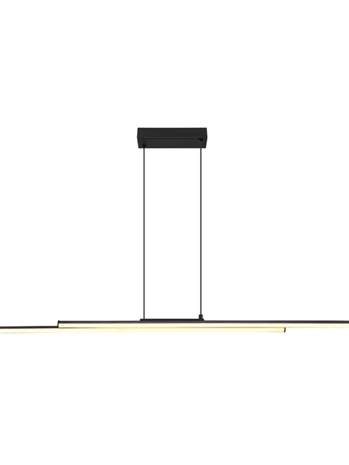 LED-Hängeleuchte "Kirina" in Schwarz - (B)110 x (H)120 x (T)6 cm