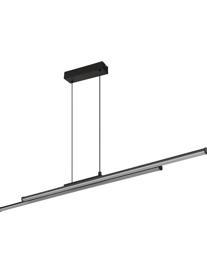 LED-Hängeleuchte "Kirina" in Schwarz - (B)110 x (H)120 x (T)6 cm