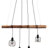 LED-Hängeleuchte "Woodland" in Hellbraun - (B)100 x (H)150 x (T)10 cm