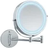 LED-Kosmetikspiegel "Power-Loc" in Silber - Ø 17,5 cm