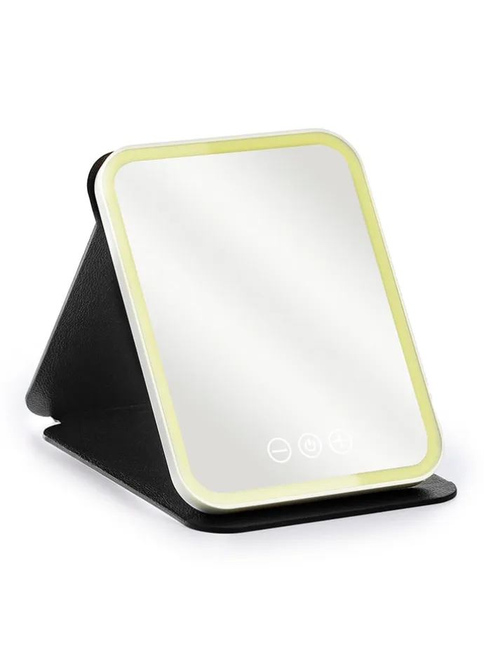 LED-Schminckspiegel in Schwarz