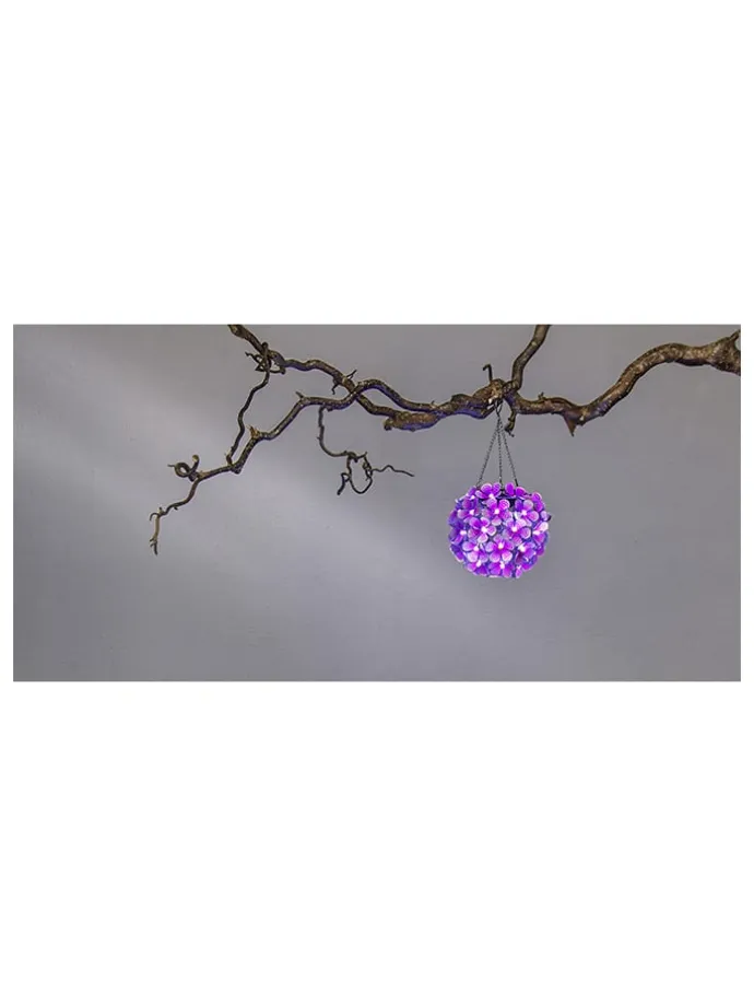 LED-Solar-Dekohänger "Hortensia" in Violett - Ø 16 cm