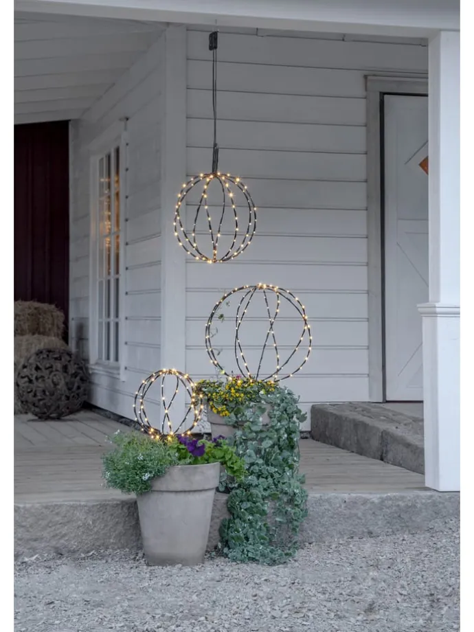 LED-Solar-Gartenstecker "Sphere" in Schwarz - (B)30 x (H)44 cm