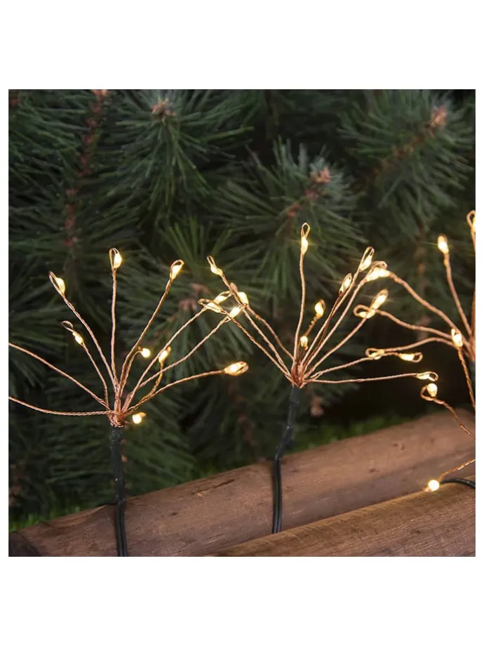 LED-Solar-Lichtergirlande "Fireworks" in Weiß - (L)420 cm