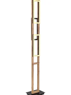LED-Standleuchte "Illa" in Schwarz/ Hellbraun - (L)25 x (B)20 x (H)150 cm