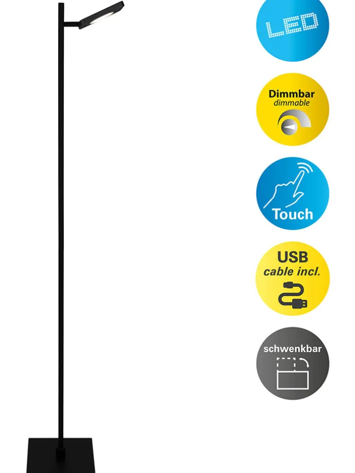 LED-Standleuchte "Lupa" in Schwarz - EEK F (A bis G)