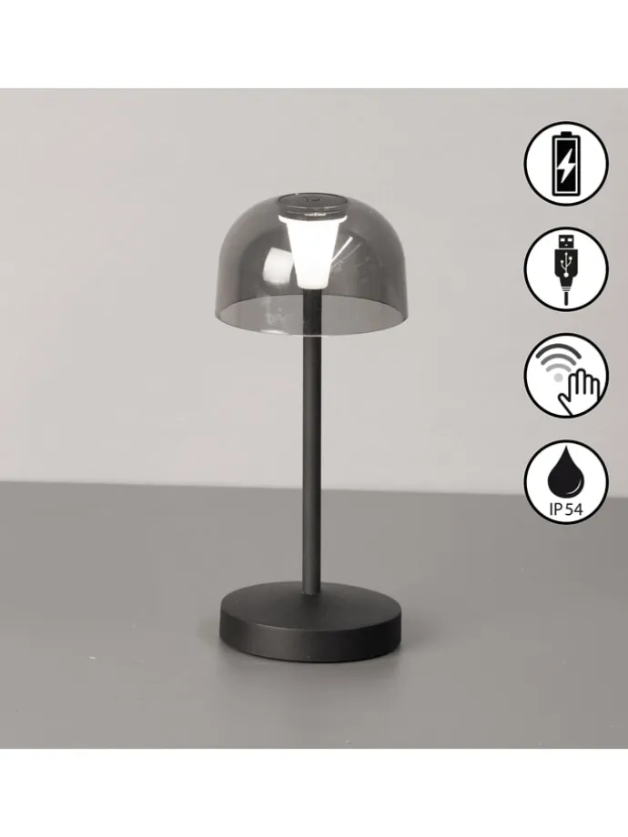 LED-Tischleuchte "Tekla" in Schwarz - (H)19 x Ø 8 cm