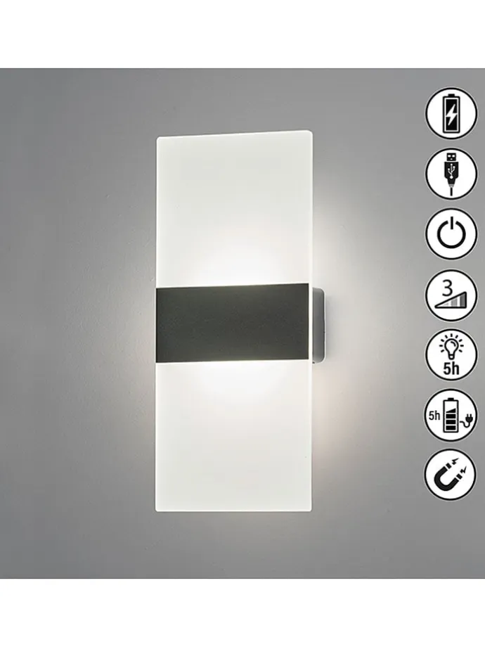 LED-Wandleuchte in Weiß - (B)22,5 x (H)9,6 cm