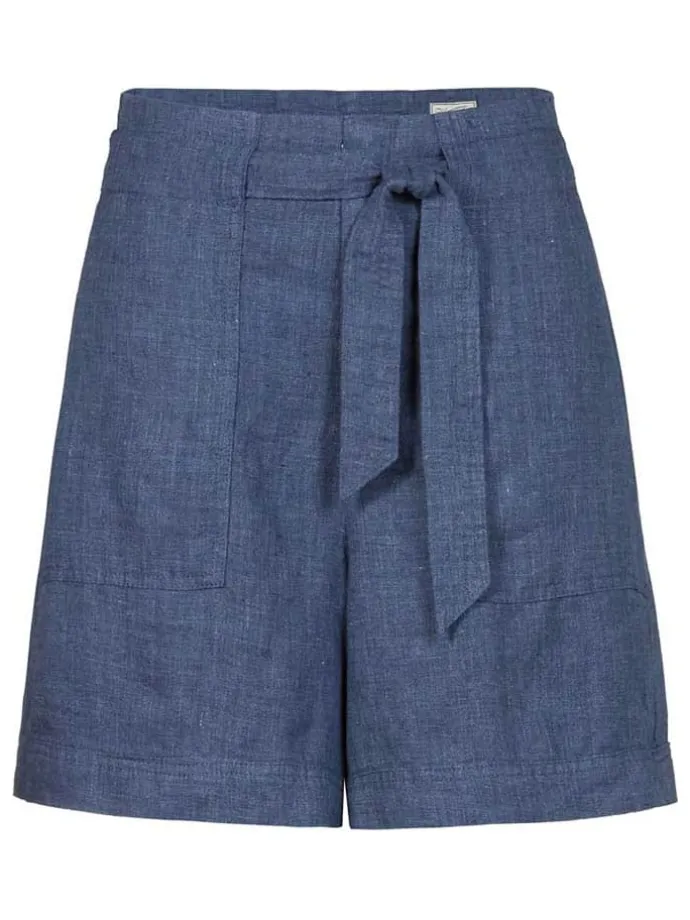 Leinen-Shorts in Dunkelblau