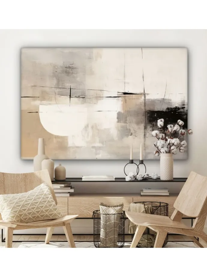 Leinwand bilder Abstrakte Kunst weiß schwarz (BxH)