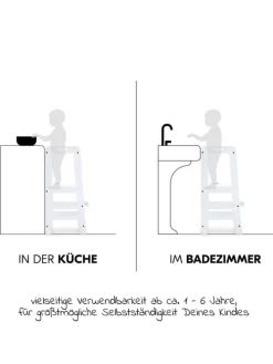 Lernturm / Kinderstuhl für Küche - Learn in weiss