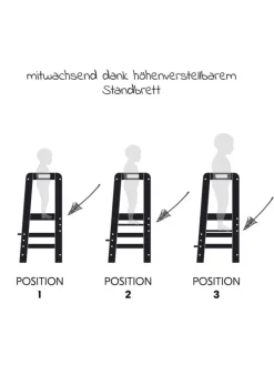 Lernturm / Kinderstuhl für Küche - Learn in schwarz
