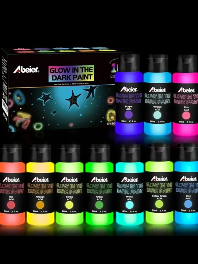 Leuchtfarbe Set 10x Neonfarben fluoreszierend 60ml
