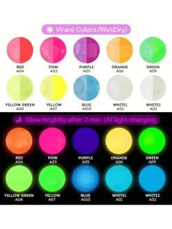 Leuchtfarbe Set 10x Neonfarben fluoreszierend 60ml